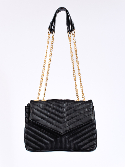 Černá dámská kabelka s řetízkem