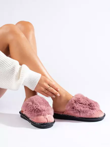 Dámské růžové pohodlné pantofle 