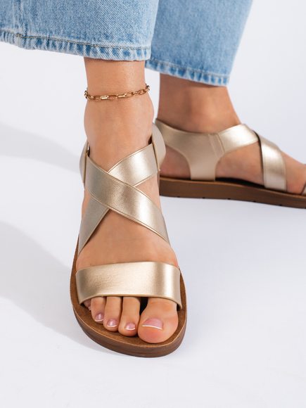 Nazouvací dámské sandály zlaté