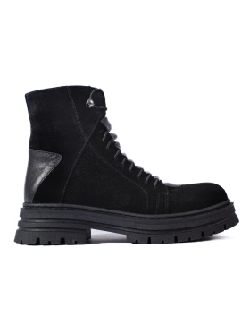 Černé kožené trapery