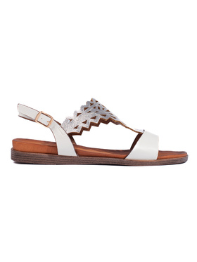 Ažurové bílo-stříbrné dámské sandály Sergio Leone