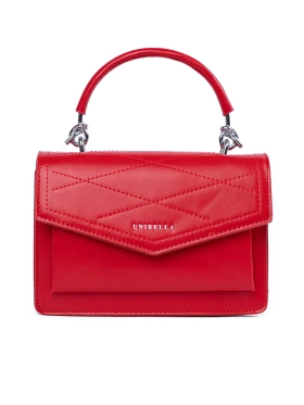 Červená dámská malá kabelka s uchem a řemínkem