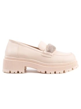 Polobotky dámské z eko kůže béžová