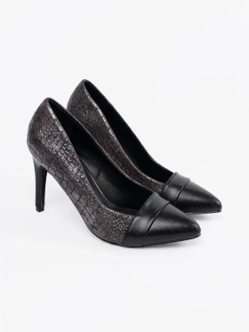 Černé lodičky s hadím vzorem