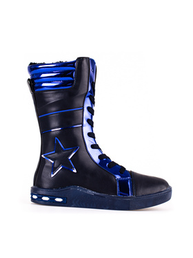 Dívčí kozačky s vysokým svrškem tmavě modrá