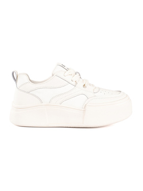 Bílé dámské tenisky na vysoké podrážce