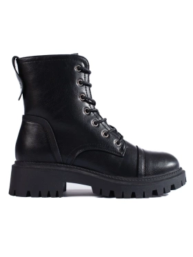 Dámské černé workery z eko kůže