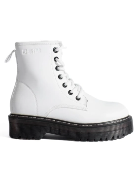 Dámské bílé šněrovací kotníkové boty BIG STAR KK274536