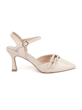 Světle béžové lodičky s odkrytou patou