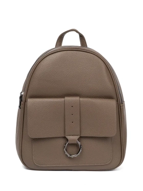 Tmavě hnědý dámský batoh z eko kůže