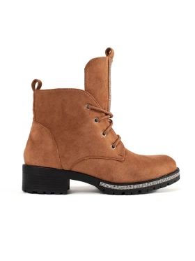 Světle hnědé kotníkové boty se šněrováním