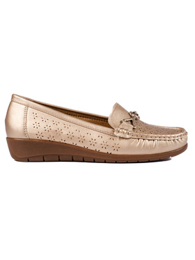 Zlaté dámské mokasíny