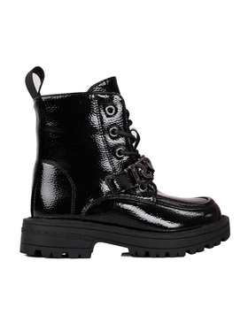 Šněrovací kotníkové boty dívčí černé