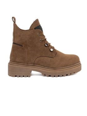 Světle hnědé dámské traperky Sergio Leone se semišovým designem