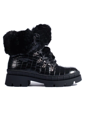 Traperky dámské s kožešinou černé