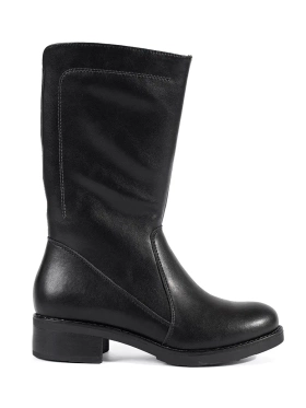 Černé dámské kožené oficírky Sergio Leone