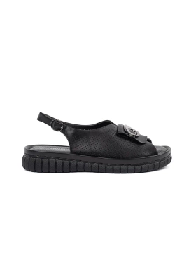 Kožené elegantní černé sandály