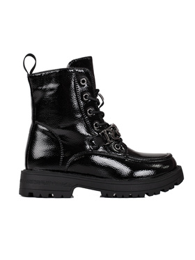 Černé šněrovací kotníkové boty dívčí