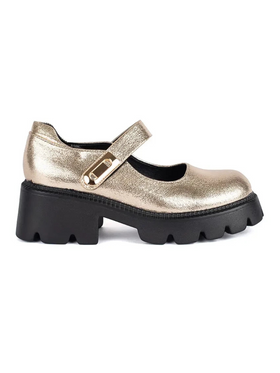 Zlaté dámské polobotky na platformě