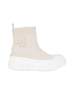 Světle béžové tenisky na vysoké platformě