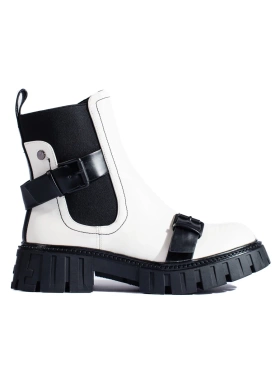 Dámské bílé štibletky na platformě