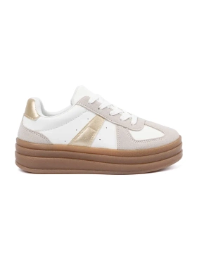 Bílo-šedé sneakersy na platformě