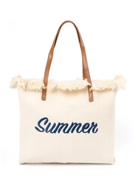 Plážová taška s třásněmi s nápisem Summer