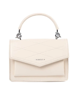 Světle béžová dámská malá kabelka s uchem a řemínkem