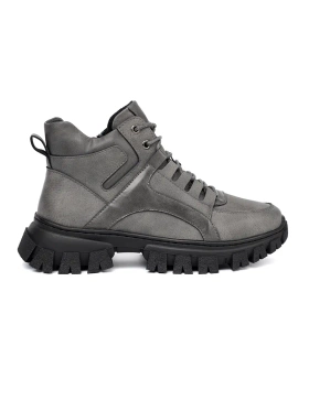 Šedé šněrovací boty s hrubou podrážkou Sergio Leone