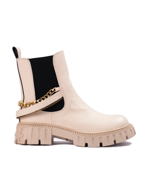 Béžové štibletky s řetízkem