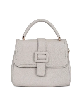 Šedá malá kabelka se zlatými ozdobami