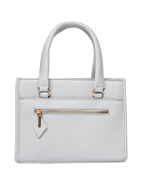 Šedá kabelka s ozdobným zapínáním na zip