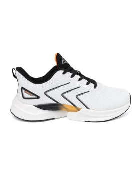 Bílo-černé sportovní boty s oranžovými částmi